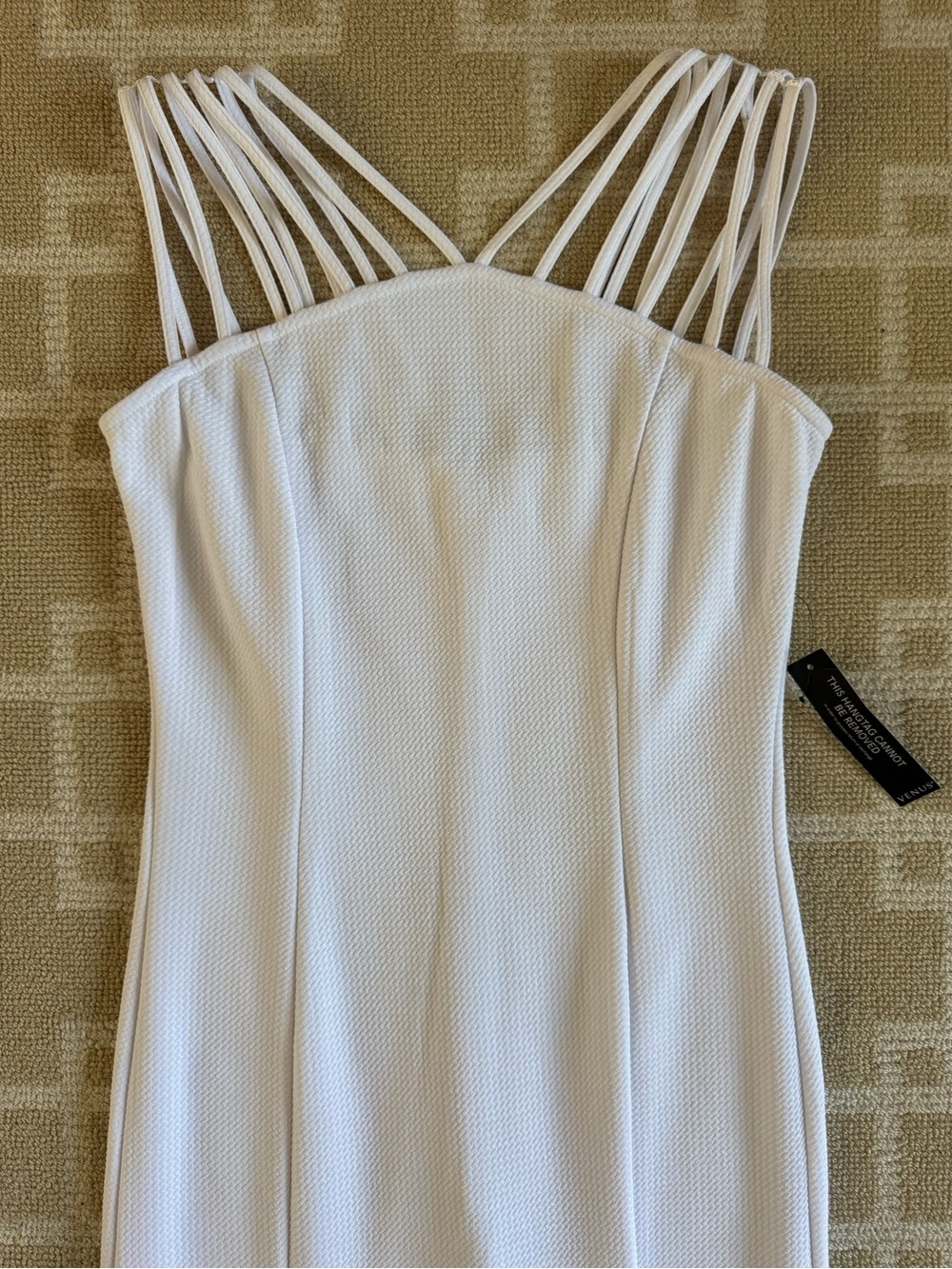 VENUS White Strappy Mermaid Maxi Dress Formal Evening Gown Wedding Bridal Size 4 - Picture 8 of 11